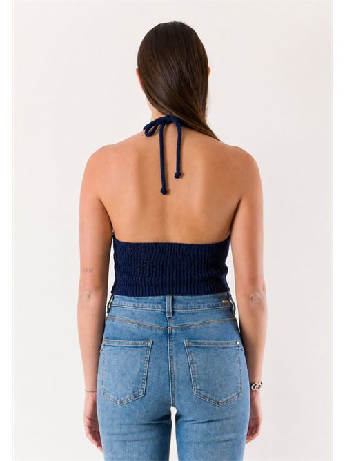 top corto con ricami A24183 MESANGE | A24183NAVY