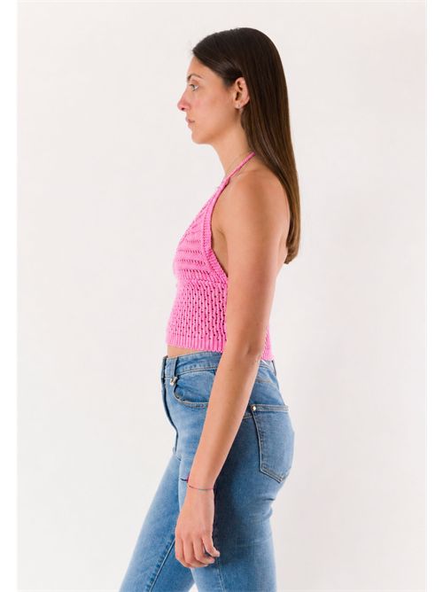 top corto con ricami A24183 MESANGE | A24183ROSA