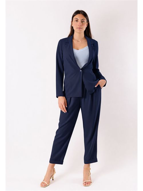 pantalone con pannelli e pieghe frontali PE26009 MESANGE | PE26009BLU