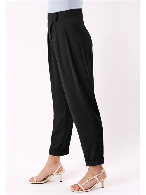 pantalone con pannelli e pieghe frontali PE26009 MESANGE | PE26009NERO
