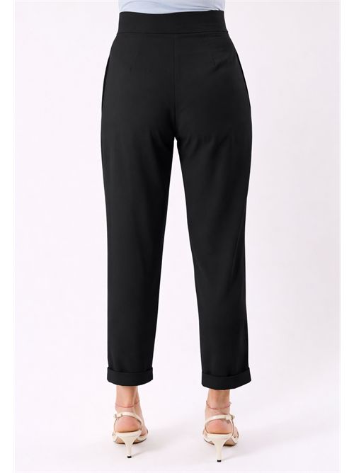pantalone con pannelli e pieghe frontali PE26009 MESANGE | PE26009NERO