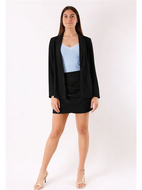 short skirt with draping PE26015 MESANGE | PE26015NERO