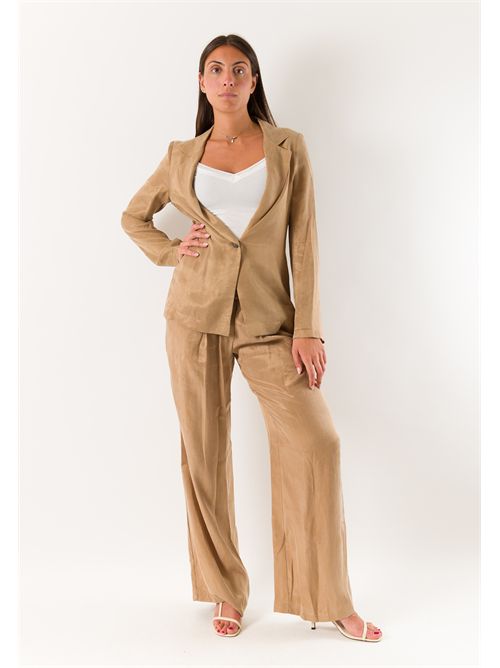 one-button jacket PE26243 MESANGE | PE26243SABBIA