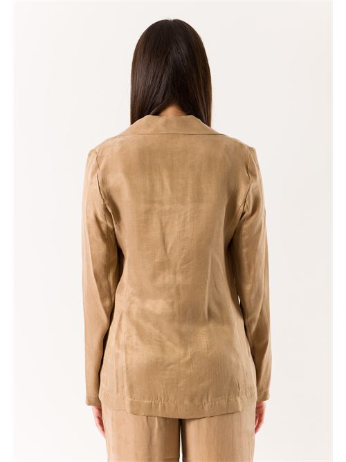 one-button jacket PE26243 MESANGE | PE26243SABBIA