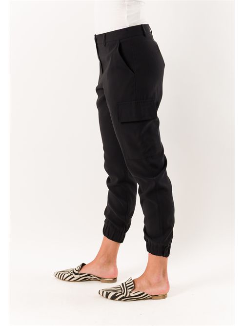 combat pants with elastic at the ankle PE26251 MESANGE | PE26251NERO