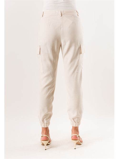 combat pants with elastic at the ankle PE26251 MESANGE | PE26251PANNA