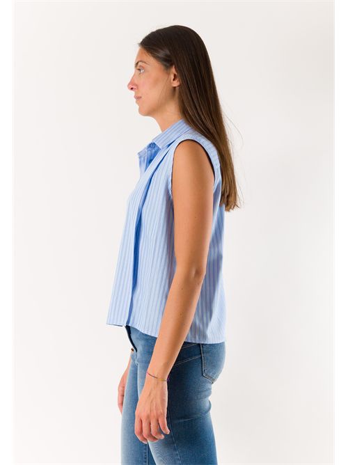 Gilet camicia a righe PE26252 MESANGE | PE26252CIELO