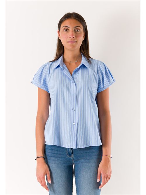 short-sleeved striped shirt PE26255 MESANGE | PE26255CIELO