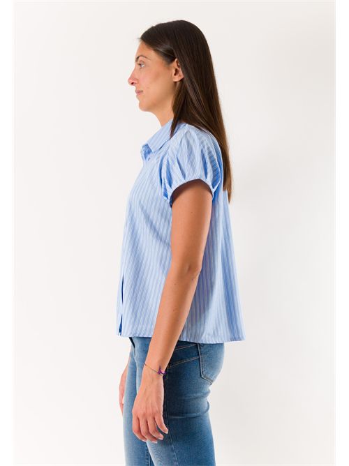 short-sleeved striped shirt PE26255 MESANGE | PE26255CIELO