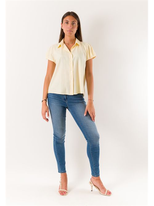 short-sleeved striped shirt PE26255 MESANGE | PE26255GIALLO
