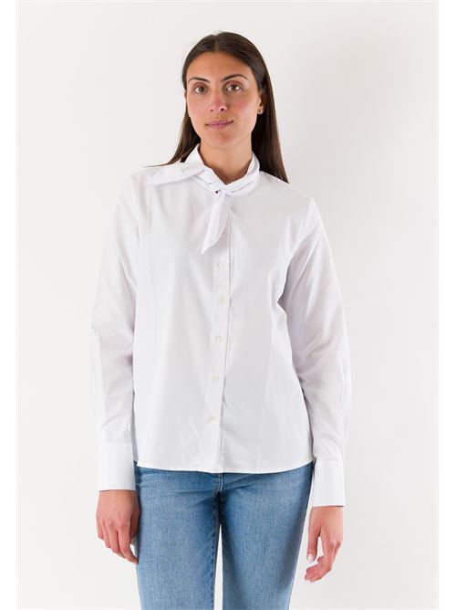 camicia tinta unita con fiocco sul collo RN3000 MESANGE | RN3000BIANCO