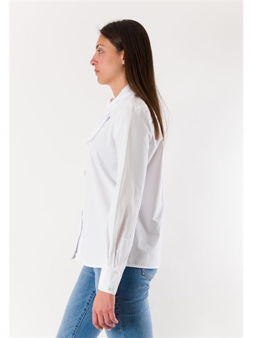 camicia tinta unita con fiocco sul collo RN3000 MESANGE | RN3000BIANCO