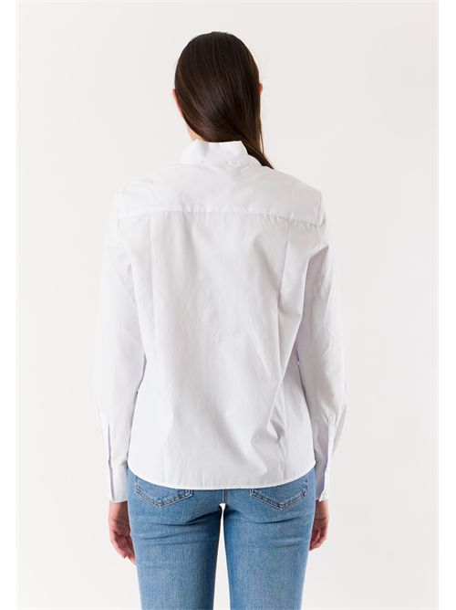 camicia tinta unita con fiocco sul collo RN3000 MESANGE | RN3000BIANCO