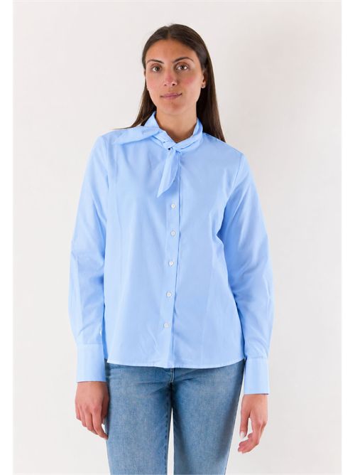 camicia tinta unita con fiocco sul collo RN3000 MESANGE | RN3000CELESTE