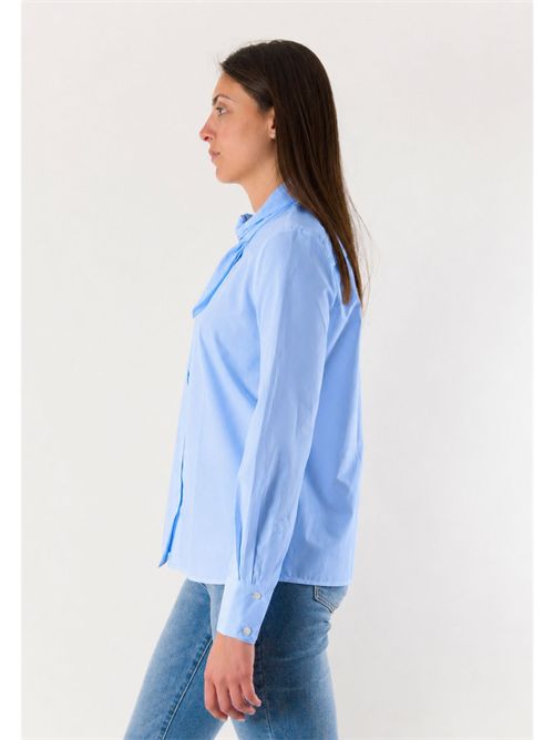 camicia tinta unita con fiocco sul collo RN3000 MESANGE | RN3000CELESTE