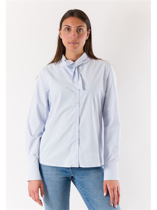camicia a righe con fiocco sul collo RN3002 MESANGE | RN3002RIGA CELESTE