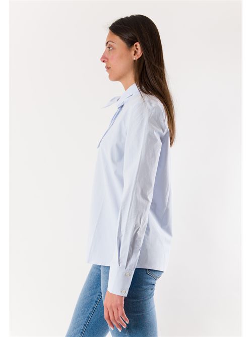 camicia a righe con fiocco sul collo RN3002 MESANGE | RN3002RIGA CELESTE