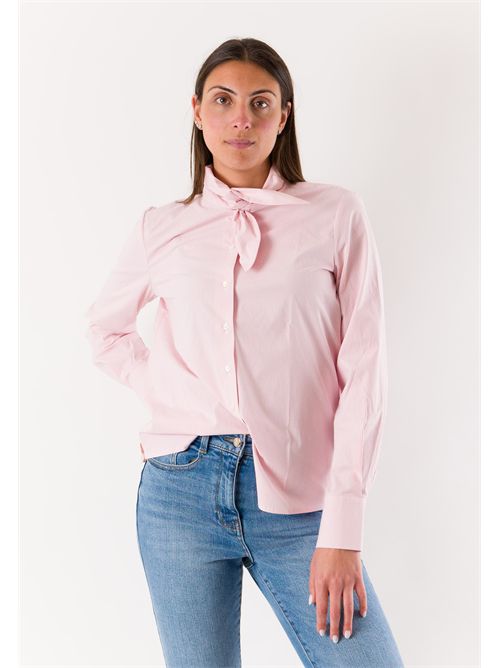 striped shirt with bow on the collar RN3002 MESANGE | RN3002RIGA ROSA