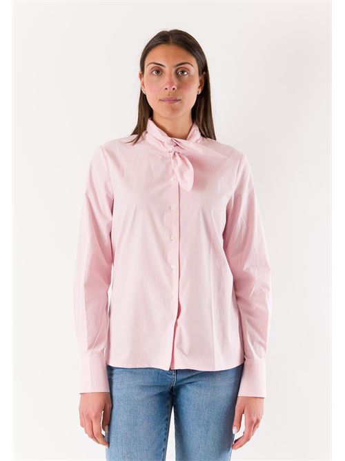 striped shirt with bow on the collar RN3002 MESANGE | RN3002RIGA ROSA