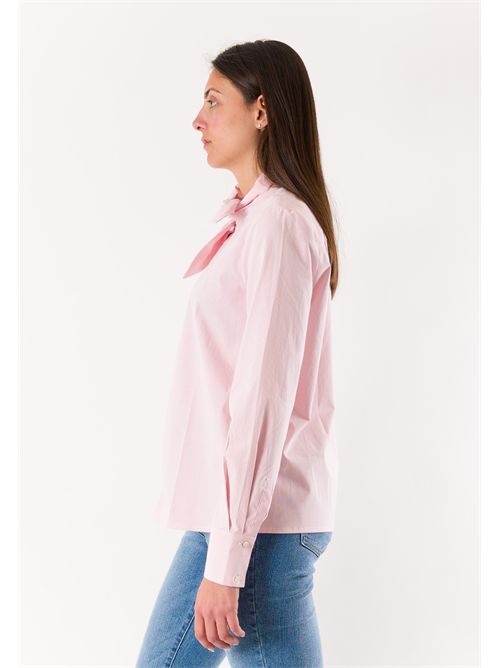 striped shirt with bow on the collar RN3002 MESANGE | RN3002RIGA ROSA