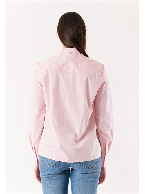 striped shirt with bow on the collar RN3002 MESANGE | RN3002RIGA ROSA