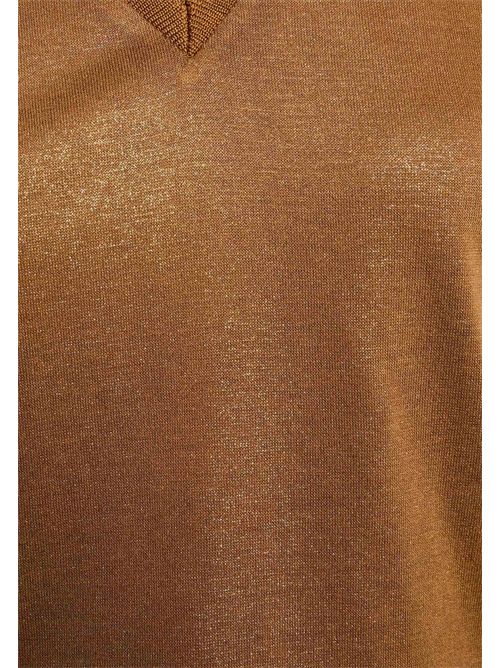 V-neck T-shirt with lurex details DAGA MORGAN DE TOI | DAGACAMEL