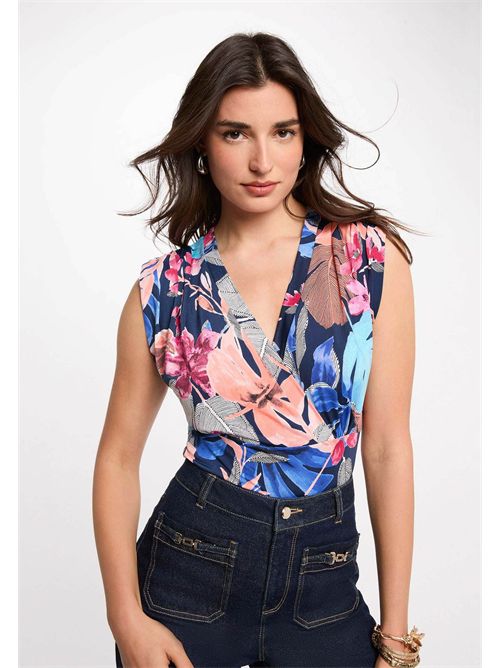DBARNA floral print crossover top MORGAN DE TOI | DBARNAMULTICOLORE