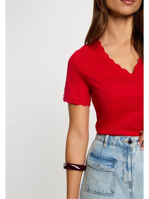 V-neck T-shirt with finished trim DIEGO1 MORGAN DE TOI | DIEGO1ROUGE