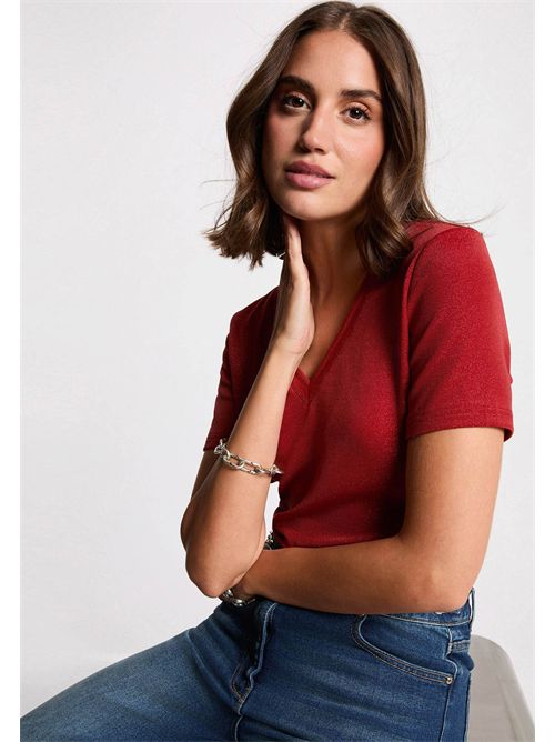 T-shirt scollo a V in lurex DIWI MORGAN DE TOI | DIWIORANGE FONCÉ