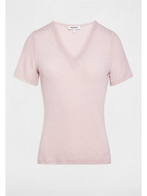T-shirt scollo a V in lurex DIWI MORGAN DE TOI | DIWIROSE CLAIR