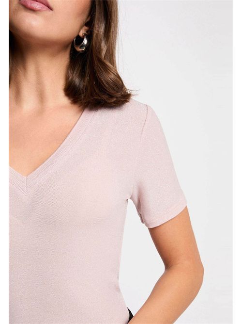 T-shirt scollo a V in lurex DIWI MORGAN DE TOI | DIWIROSE CLAIR