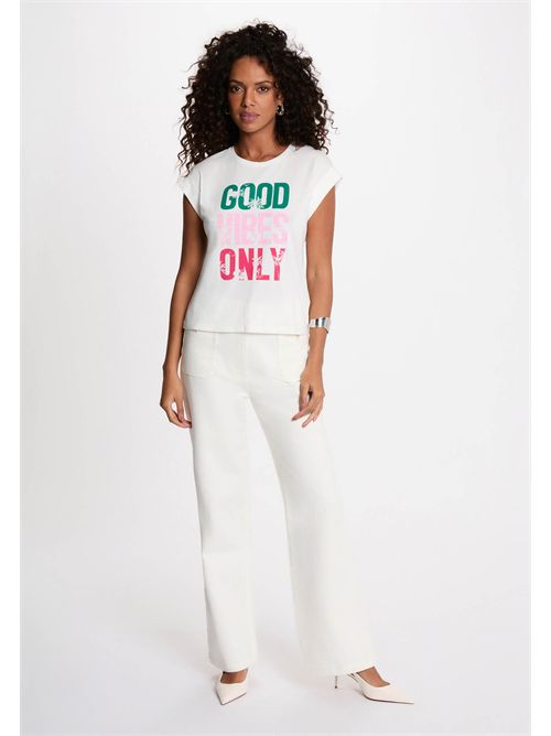 T-shirt con scritta multicolore DONLY MORGAN DE TOI | DONLYBLANC
