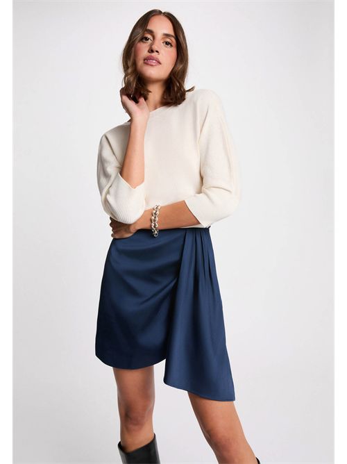 Gonna corta con drappeggio laterale JDOTY ( TAGLIE FRANCESI ) MORGAN DE TOI | JDOTYBLEU PÉTROLE