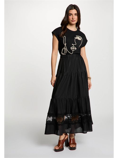 Gonna lunga con ricamo sul fondo JOPITY ( TAGLIE FRANCESI ) MORGAN DE TOI | JOPITYNOIR
