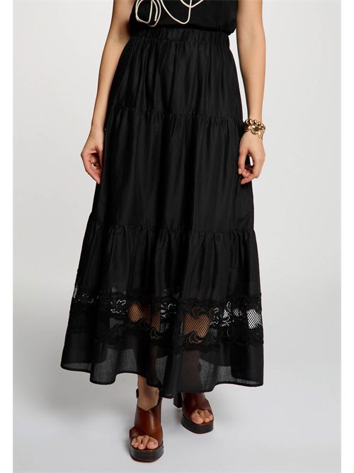 Gonna lunga con ricamo sul fondo JOPITY ( TAGLIE FRANCESI ) MORGAN DE TOI | JOPITYNOIR