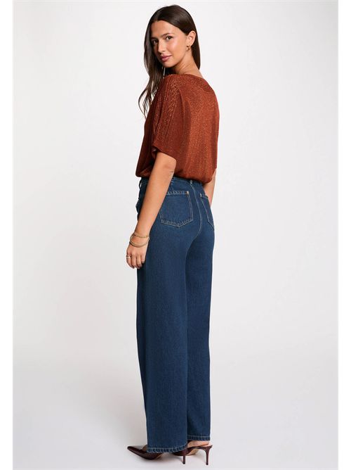 Half-sleeve sweater with cut-out details MCRISTAL MORGAN DE TOI | MCRISTALMARRON COGNAC