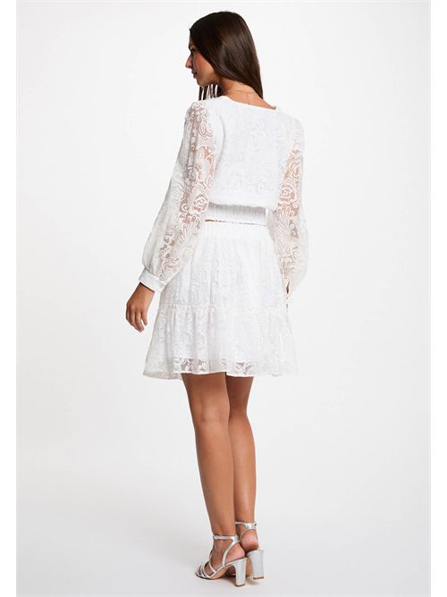 V-neck blouse with OLACO.F embroidery (FRENCH SIZES) MORGAN DE TOI | OLACO.FBLANC