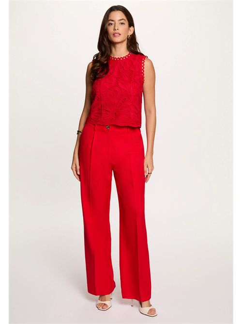 Sleeveless top with embroidery OSLA (FRENCH SIZES) MORGAN DE TOI | OSLAROUGE