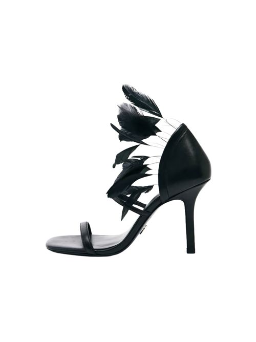 Sandali in pelle con piume 2X0056V055 PATRIZIA PEPE | 2X0056V055K103