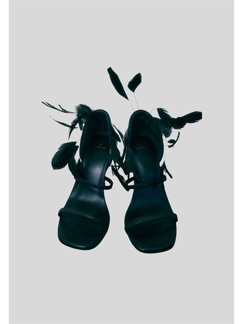 Sandali in pelle con piume 2X0056V055 PATRIZIA PEPE | 2X0056V055K103