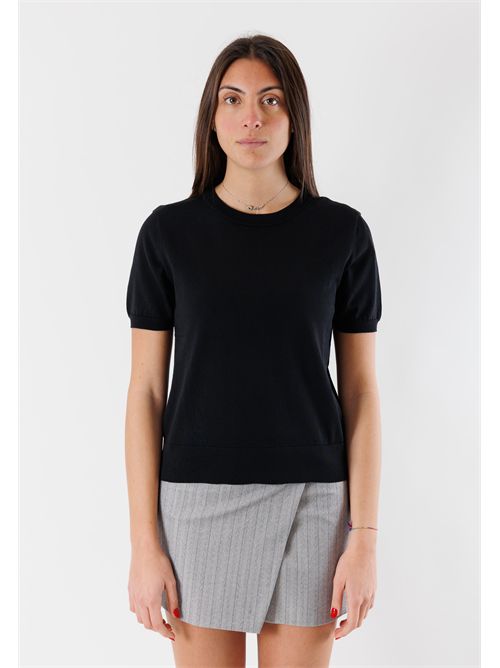 Maglia essenziale con dettaglio fly sul retro 8K0409K027 PATRIZIA PEPE | 8K0409K027K103