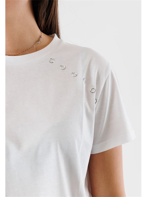 T-shirt in cotone con dettagli gioiello 8M1810J304 PATRIZIA PEPE | 8M1810J304W103