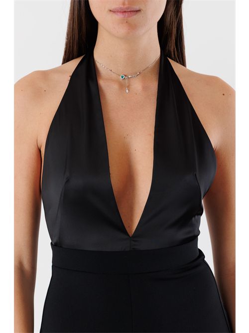 Elegant jumpsuit with deep neckline 8T0052A6F5 PATRIZIA PEPE | 8T0052A6F5K103
