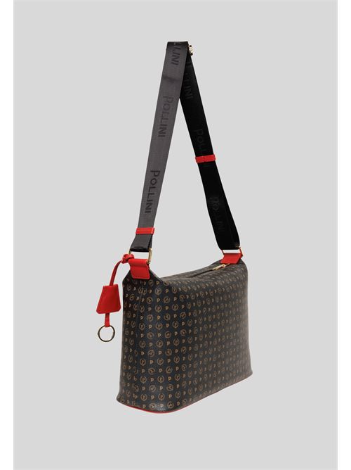 Pollini Heritage shoulder bag with all-over TE8400 logo POLLINI | TE8400PP02Q1100BNERO