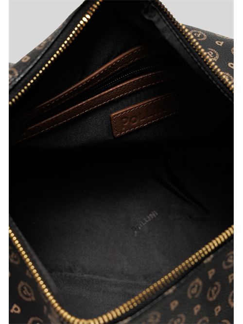Pollini Heritage shoulder bag with all-over TE8400 logo POLLINI | TE8400PP02Q1100DNERO- VIT MARRON