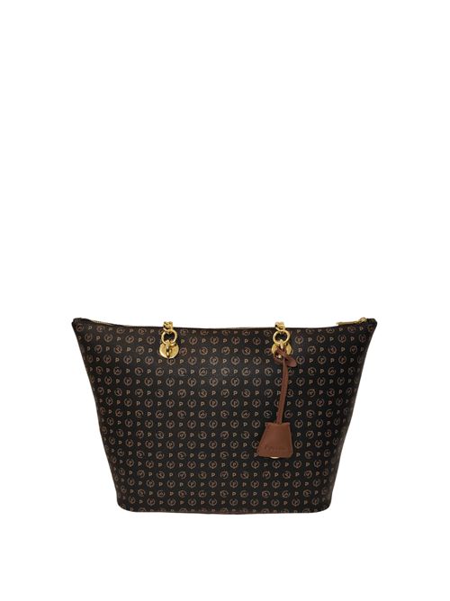 Pollini large monogram shopper TE8410PP02Q1100D POLLINI | TE8410PP02Q1100DPVC NERO - VIT MARRON