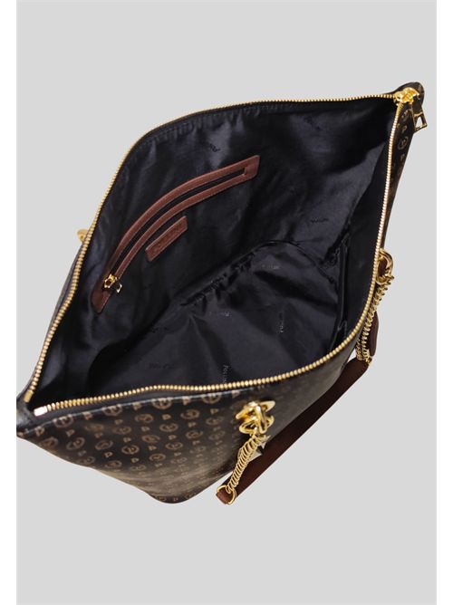 Pollini large monogram shopper TE8410PP02Q1100D POLLINI | TE8410PP02Q1100DPVC NERO - VIT MARRON