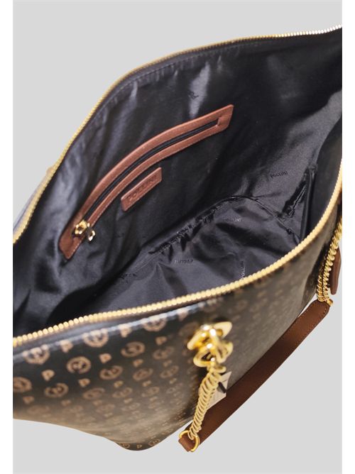 Pollini large monogram shopper TE8410PP02Q1100D POLLINI | TE8410PP02Q1100DPVC NERO - VIT MARRON