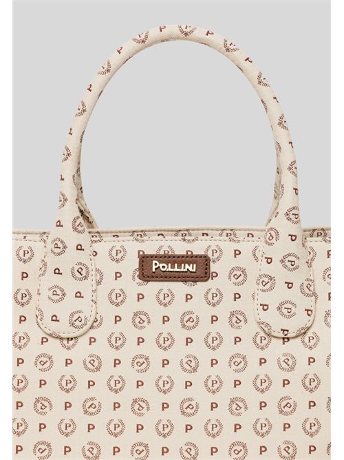 Borsa shopper in tessuto logato TE8482 POLLINI | TE8482PP0EQ6D11BCANVAS AV-ST