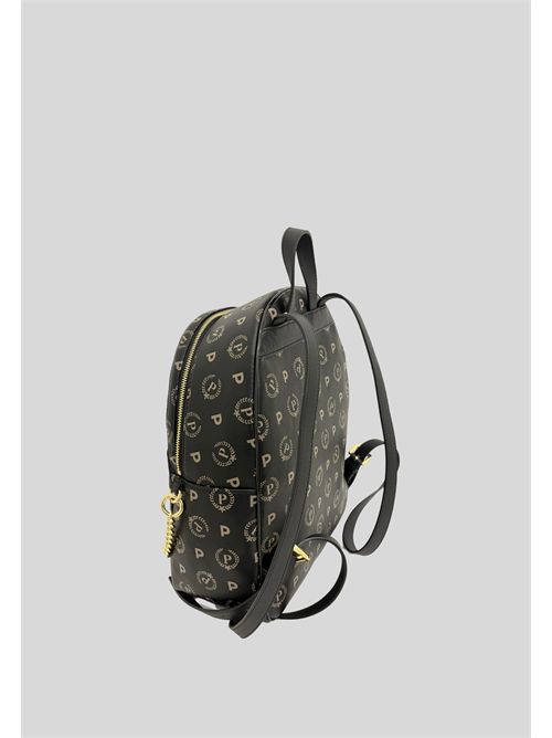 Heritage line backpack with all-over monogram and gold metal details TE8546 POLLINI | TE8546PP0NQ2D00ANERO